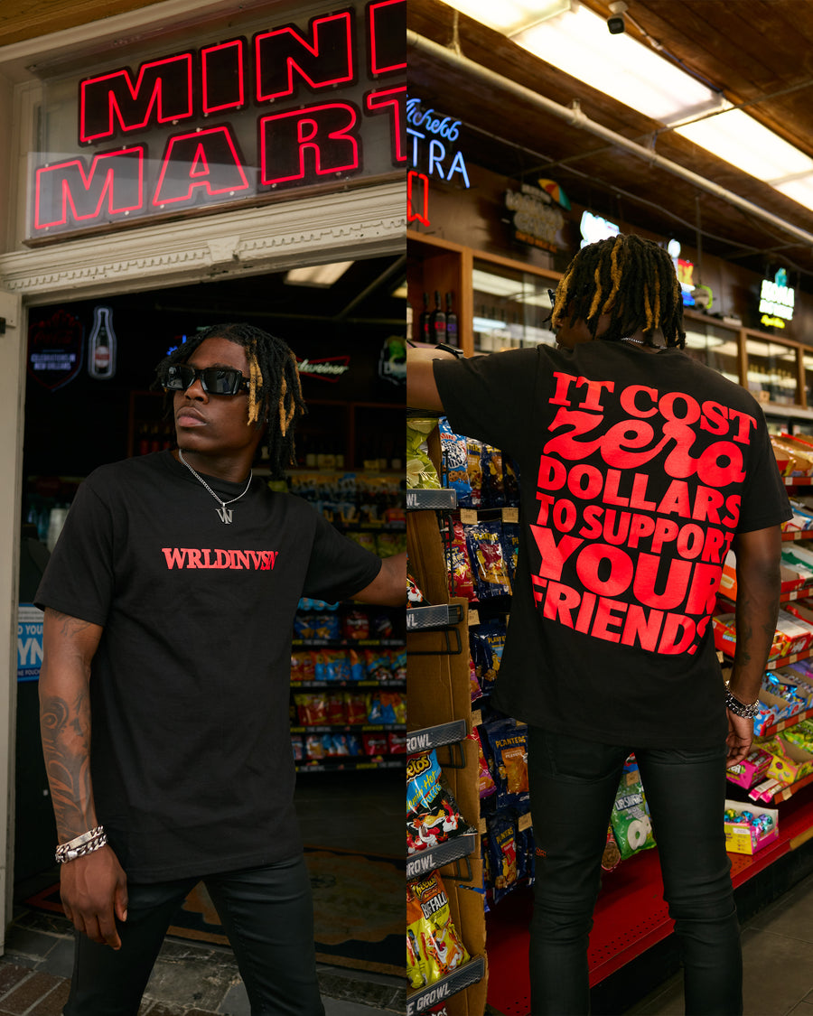 “Support Your Friends” Tee (Black/Red)