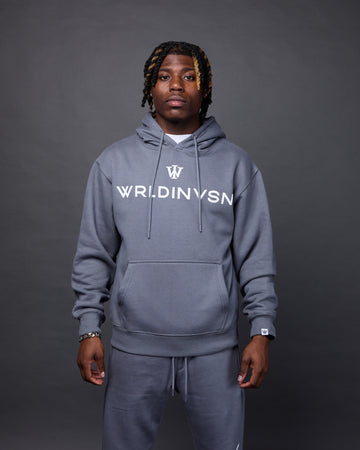 Classic Flare Hoodie (Dark Grey/White)