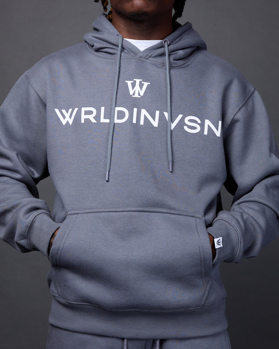Classic Flare Hoodie (Dark Grey/White)
