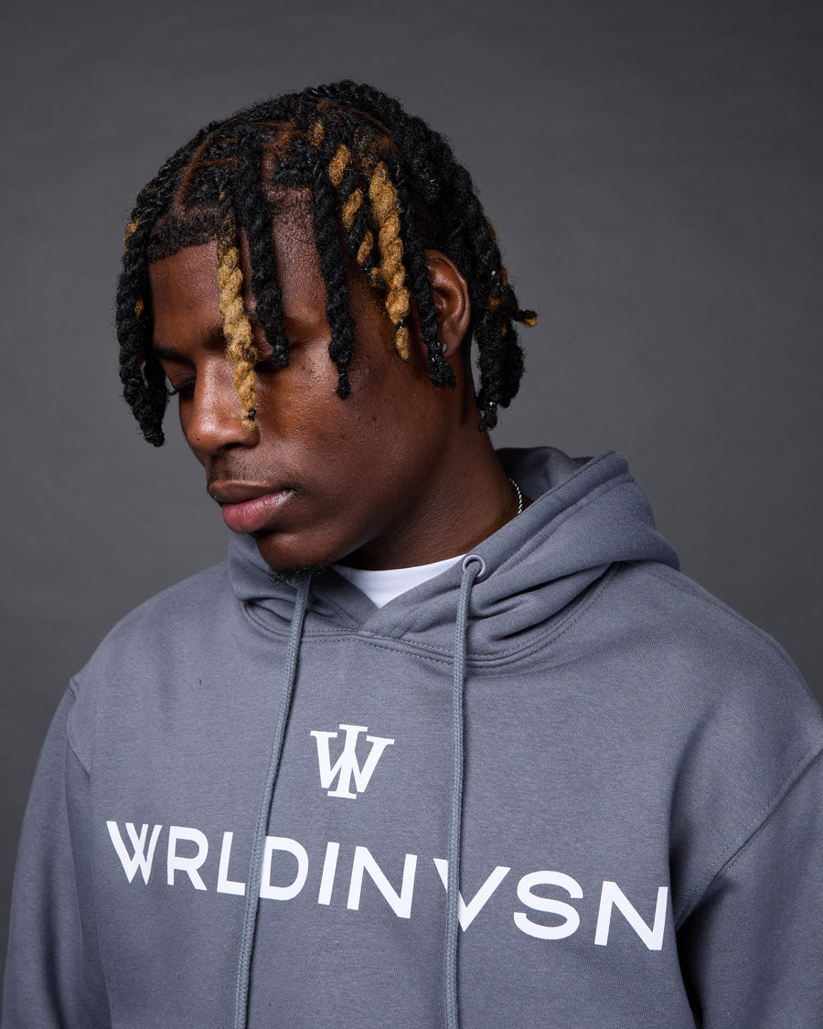 Classic Flare Hoodie (Dark Grey/White)