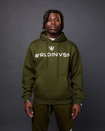 Classic Flare Hoodie (Olive/White)