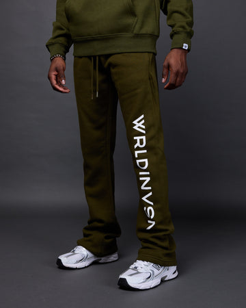 Classic Flare Pants (Olive/White)