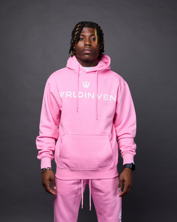 Classic Flare Hoodie (Pink/White)