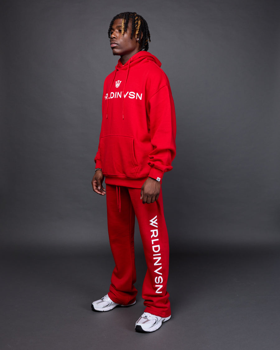 Classic Flare Hoodie (Red/White)