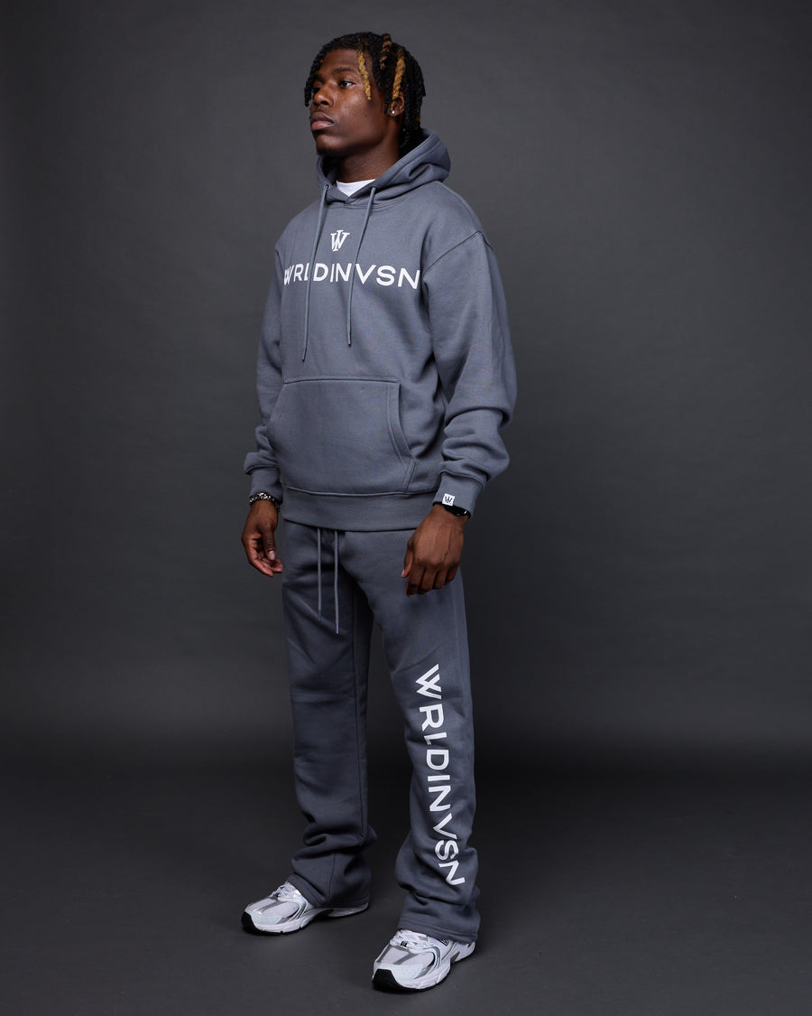 Classic Flare Pants (Dark Grey/White)