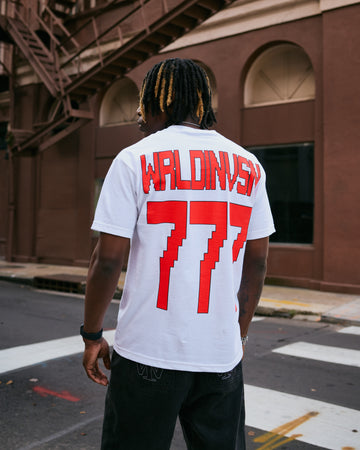 “777 International” Tee (White/Red)