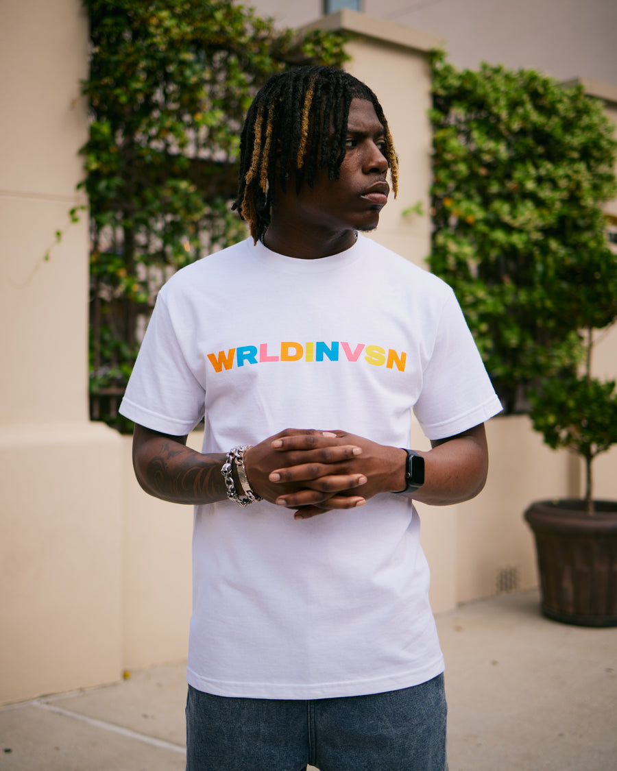 “I Wish You Believed” Tee (Pixelate White/Multicolor)