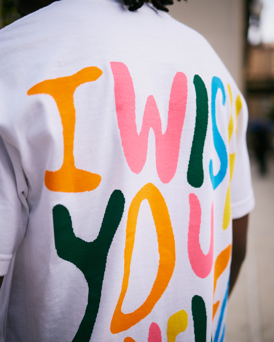 “I Wish You Believed” Tee (Pixelate White/Multicolor)