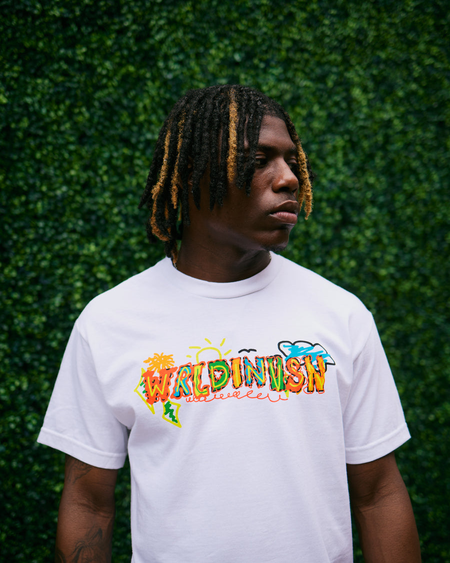 “Wake Up & Be Inspired” Tee (White/Multicolor)