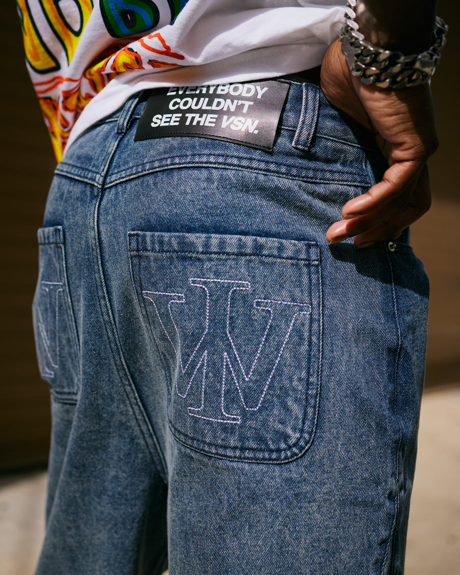 WI “Couldn’t See” Denim Jorts (Blue)