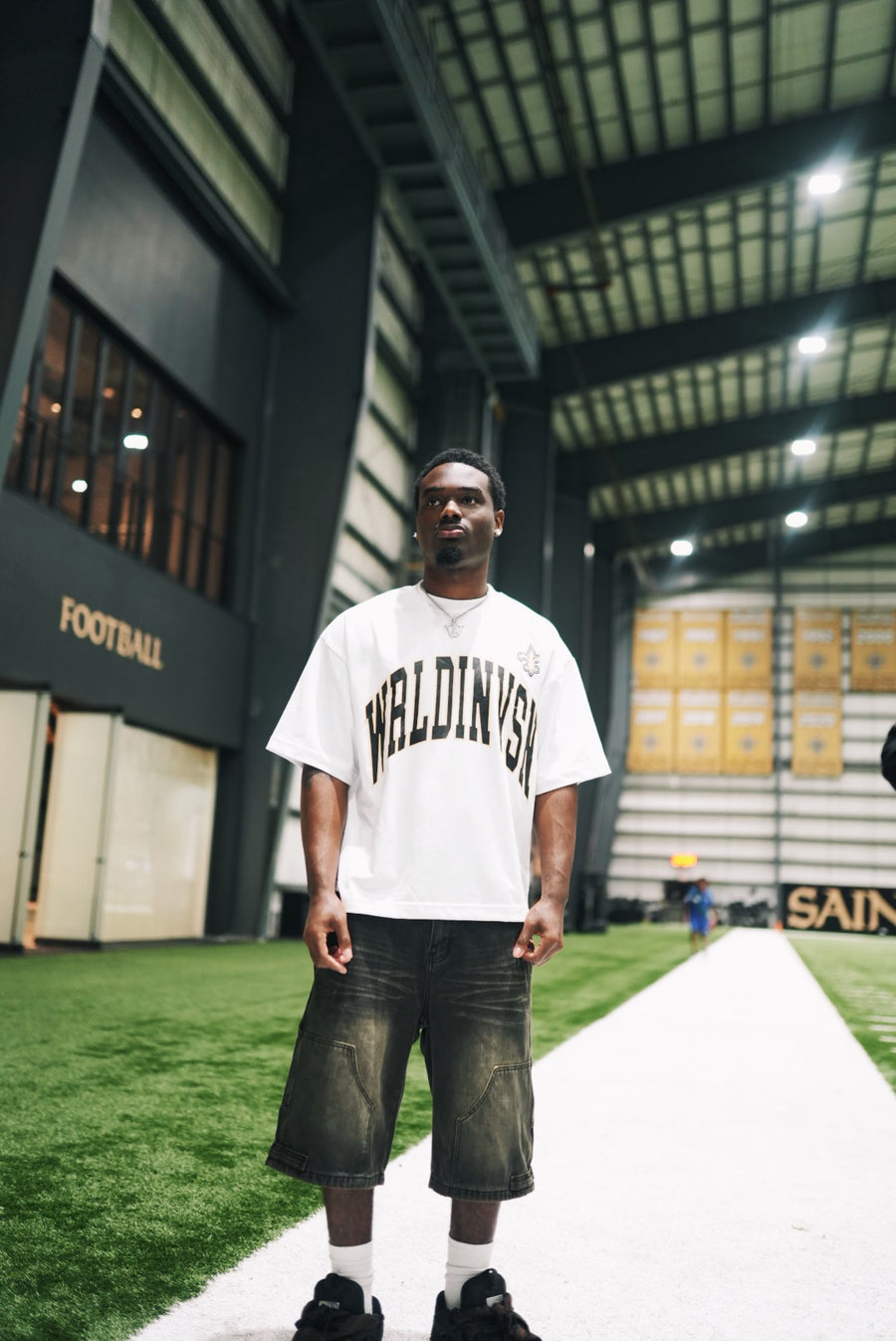 “New Orleans Saints” WRLDINVSN White Tee (Oversized) [BACKORDER]