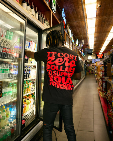 “Support Your Friends” Tee (Black/Red)