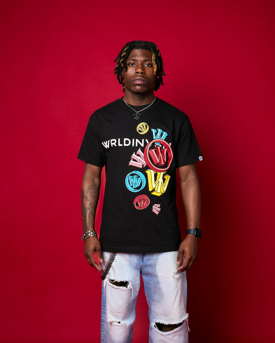 “Falling Pieces” Tee (Black/Multicolor)
