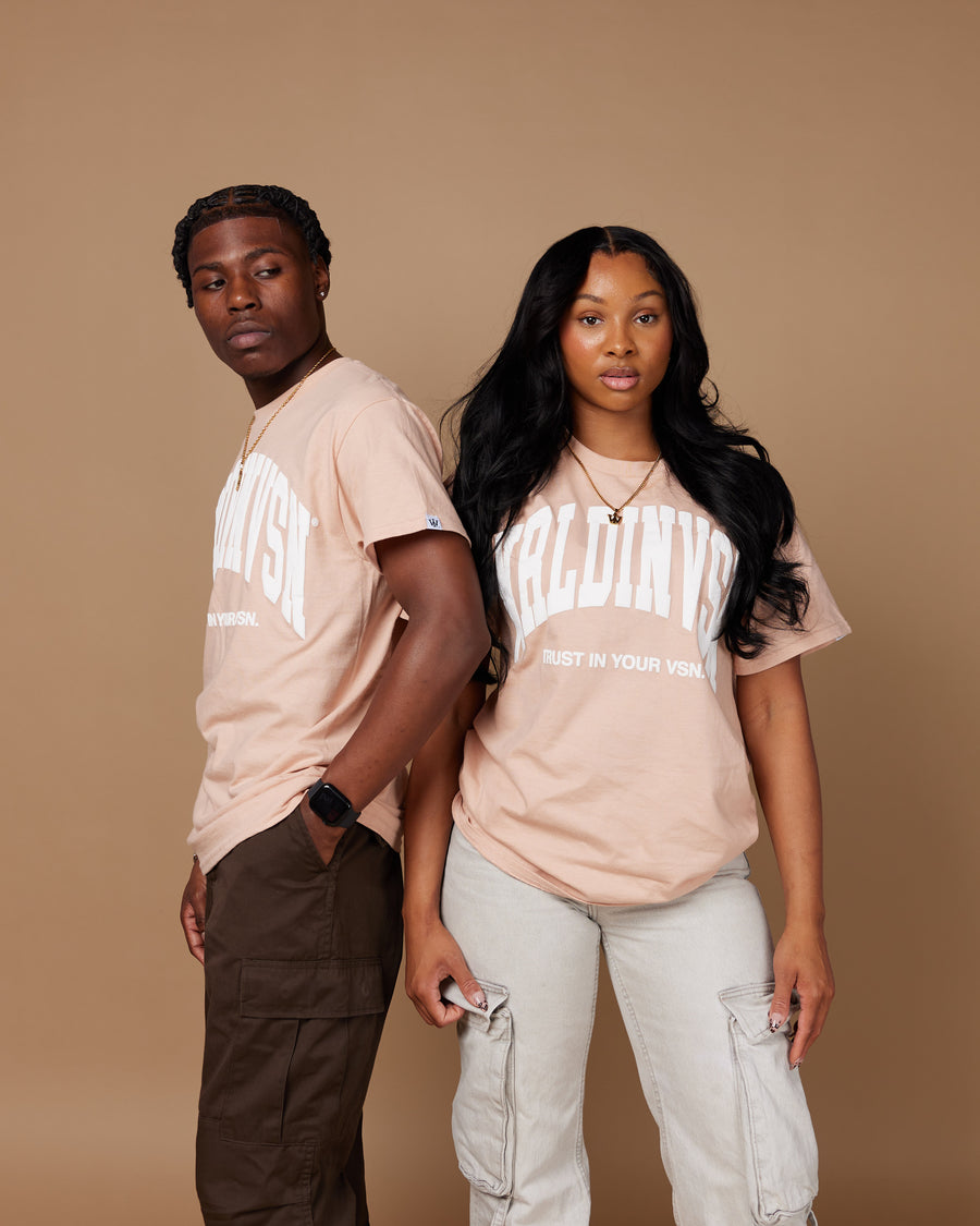 “Big Arch” Tee (Pale Pink/Puff White)