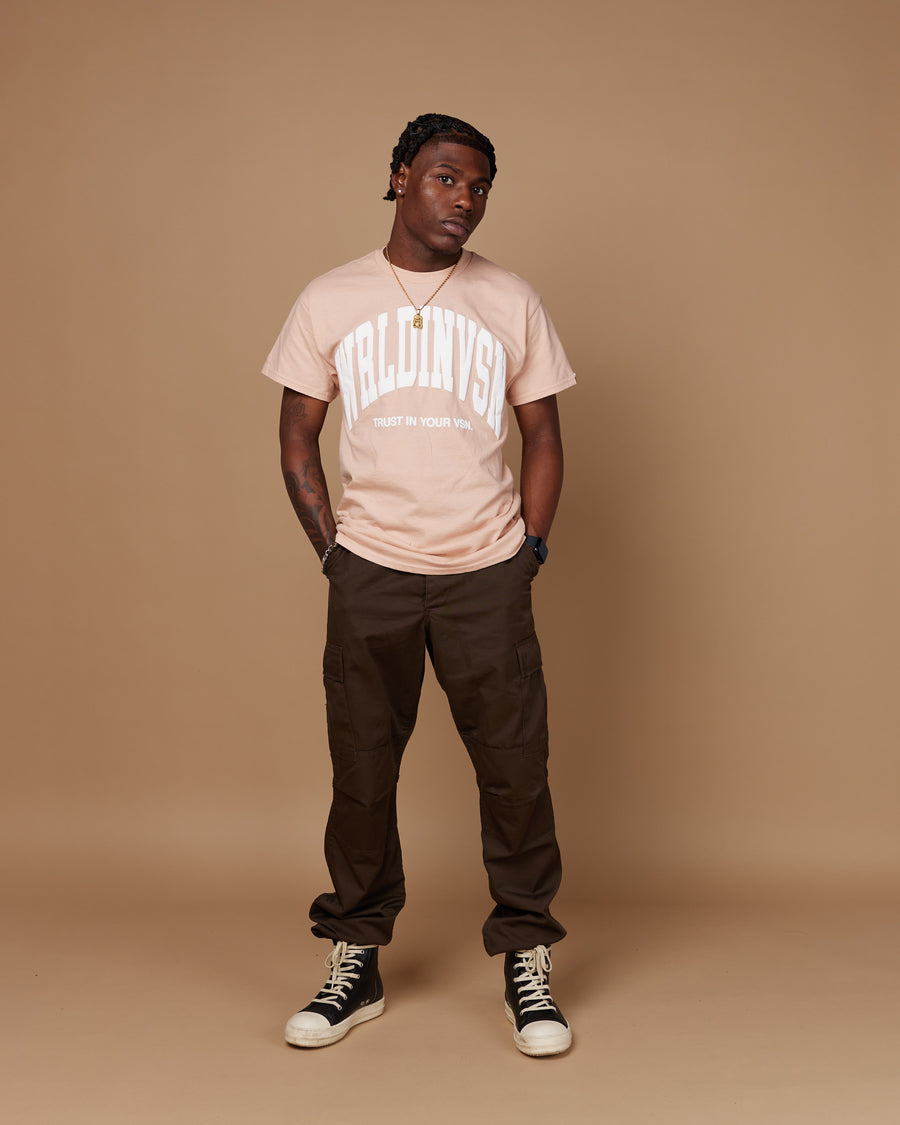 “Big Arch” Tee (Pale Pink/Puff White)