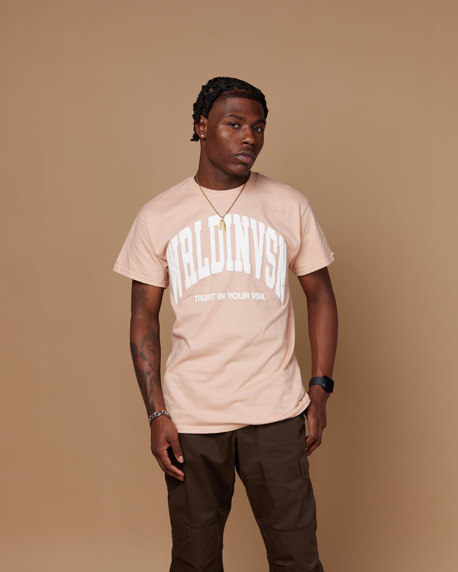 “Big Arch” Tee (Pale Pink/Puff White)