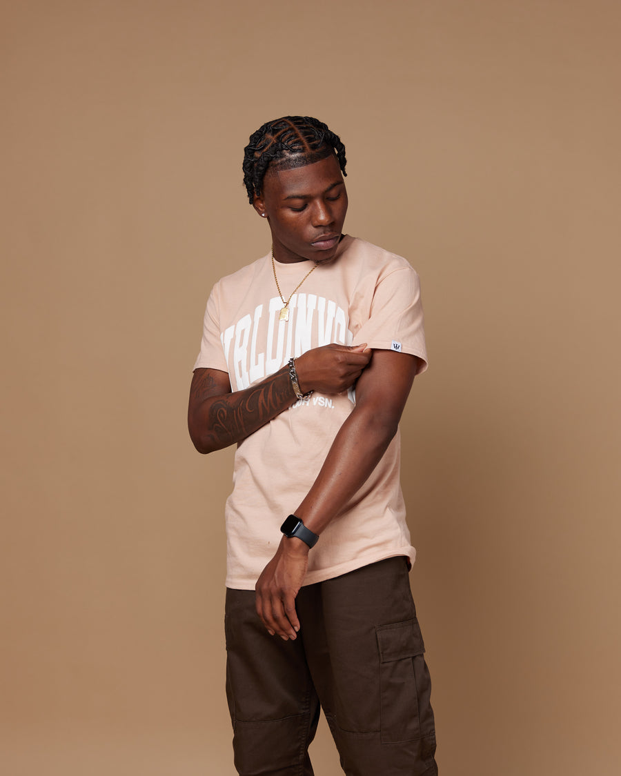 “Big Arch” Tee (Pale Pink/Puff White)