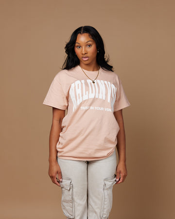 “Big Arch” Tee (Pale Pink/Puff White)