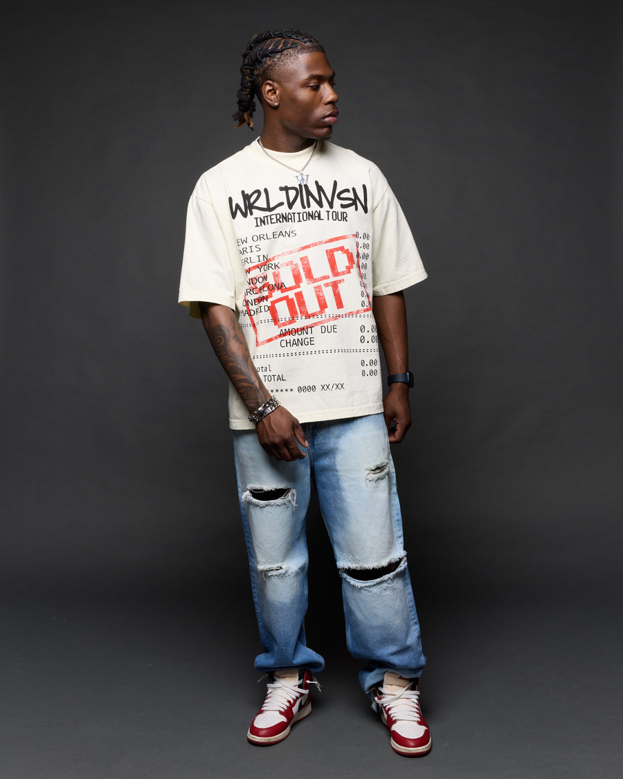 “Sold Out” Boxy Tee (Heavyweight & Oversized) [Raw Cut Bottom]