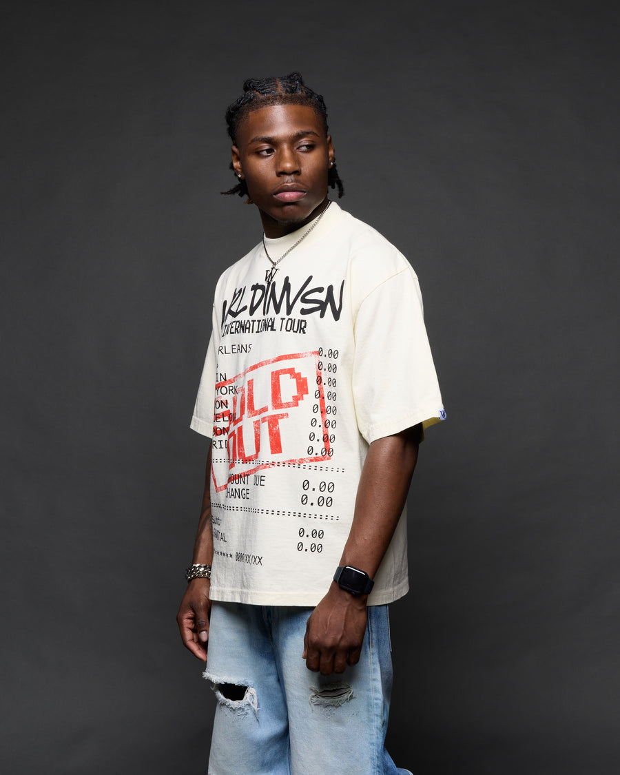 “Sold Out” Boxy Tee (Heavyweight & Oversized) [Raw Cut Bottom]