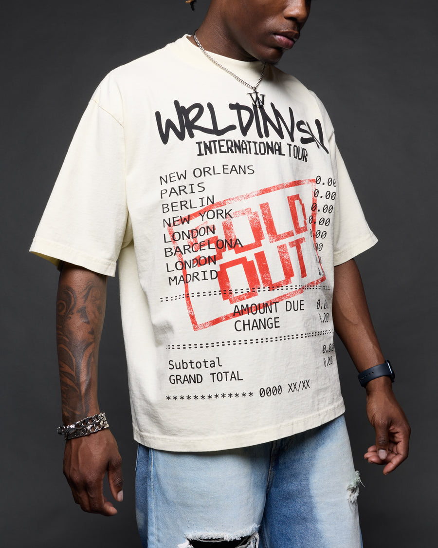 “Sold Out” Boxy Tee (Heavyweight & Oversized) [Raw Cut Bottom]