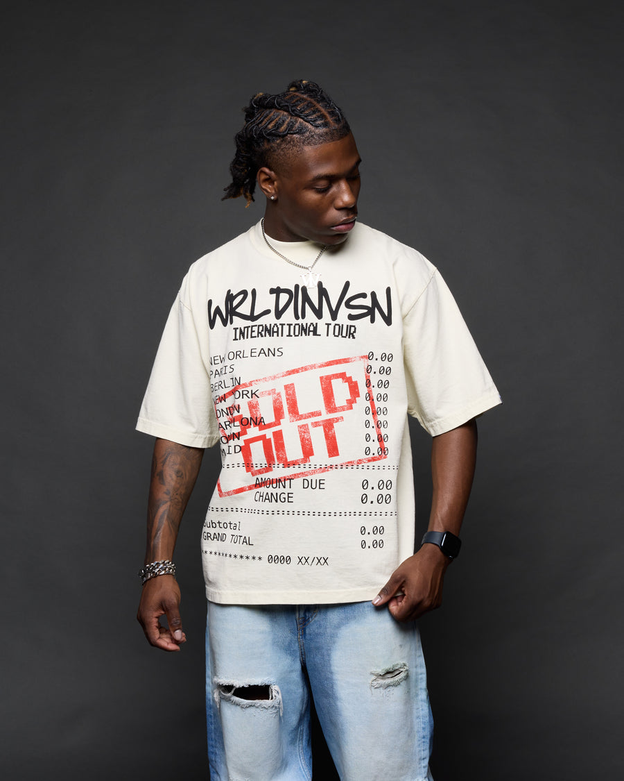 “Sold Out” Boxy Tee (Heavyweight & Oversized) [Raw Cut Bottom]