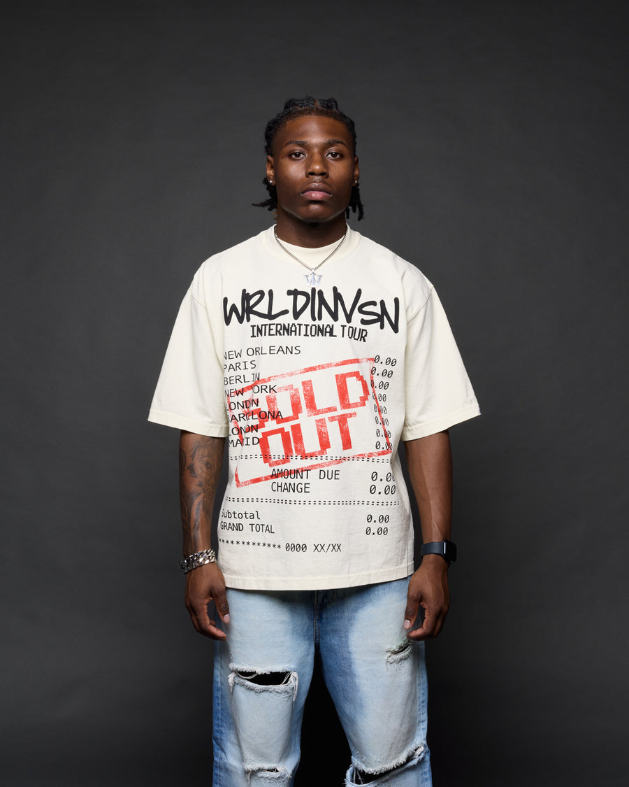 “Sold Out” Boxy Tee (Heavyweight & Oversized) [Raw Cut Bottom]