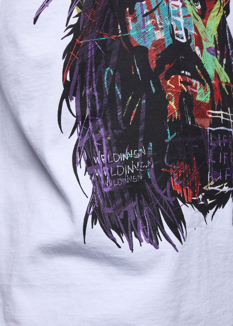 “Abstract Jesus Remixed” White Boxy Tee (Heavyweight & Oversized)