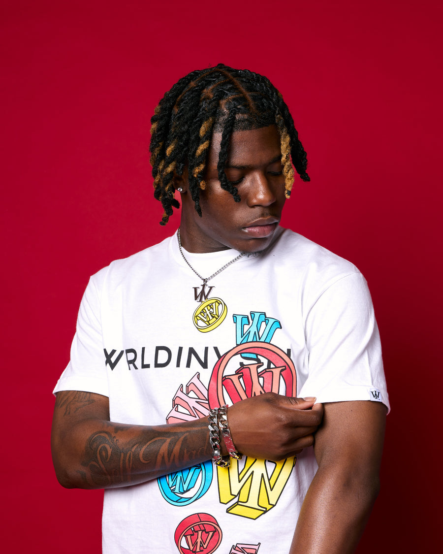 “Falling Pieces” Tee (White/Multicolor)