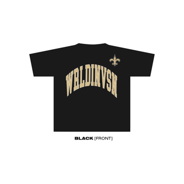 “New Orleans Saints” WRLDINVSN Black Tee (Oversized)