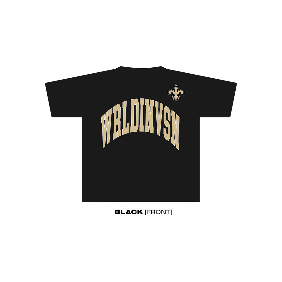 “New Orleans Saints” WRLDINVSN Black Tee (Oversized)