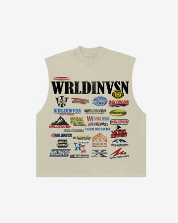 “Multi Logo” Cut Off Tee (Heavyweight & Oversized)