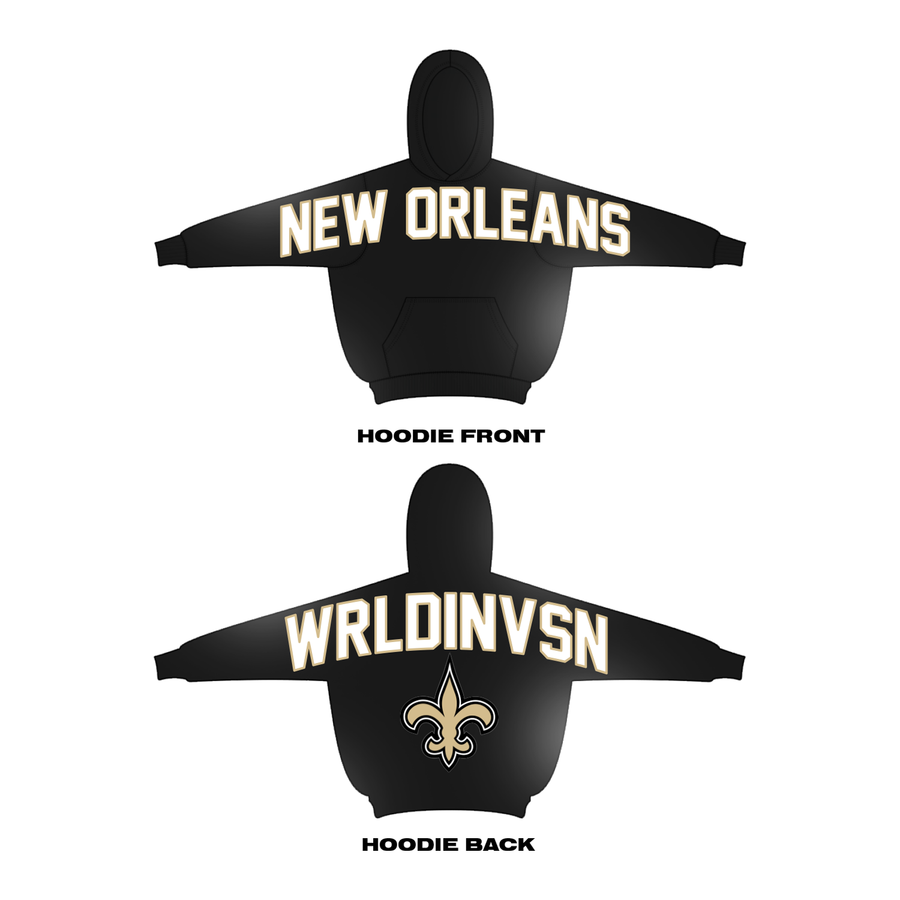 “New Orleans Saints” Oversized Hoodie (Black)