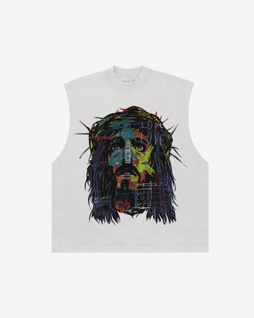 “Abstract Jesus Remixed” Cut Off Tee (Heavyweight & Oversized)
