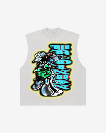 “Airbrush” Cut Off Tee (Heavyweight & Oversized)