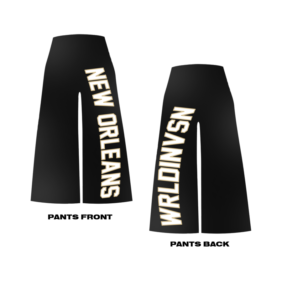 “New Orleans Saints” Flare Pants (Black)