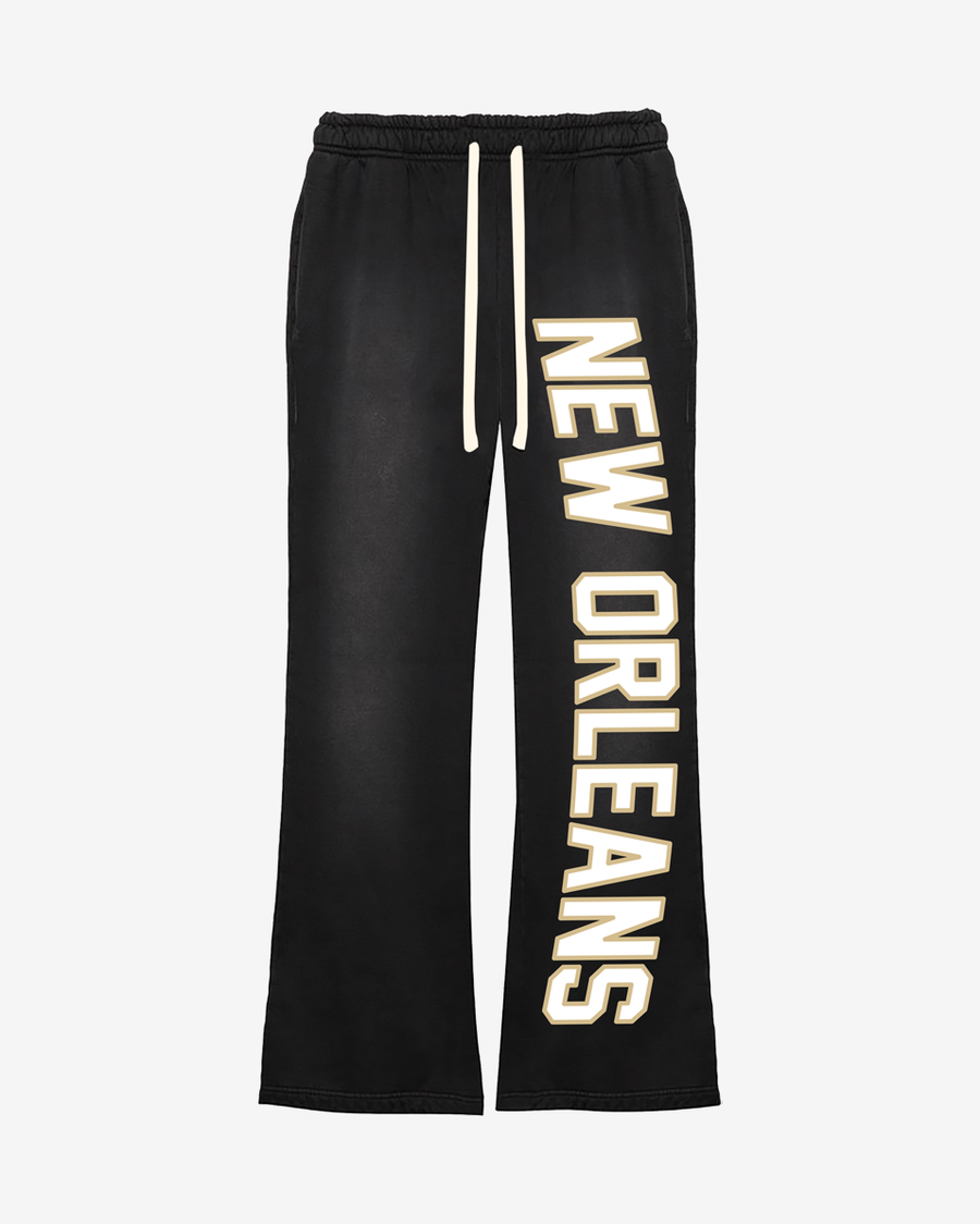 “New Orleans Saints” Flare Pants (Black) [BACKORDER]