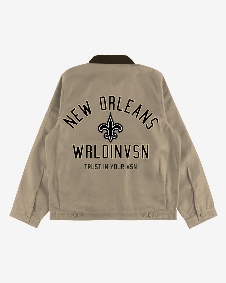 “New Orleans Saints” Utility Jacket (Khaki) [BACKORDER]
