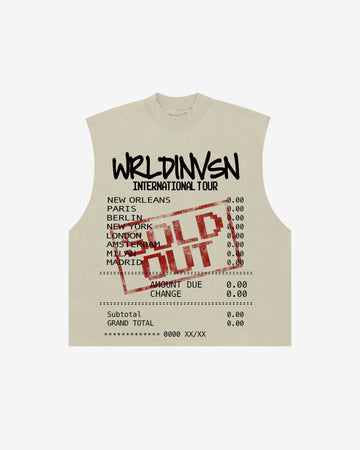 “Sold Out” Cut Off Tee (Heavyweight & Oversized) [Raw Cut Bottom]