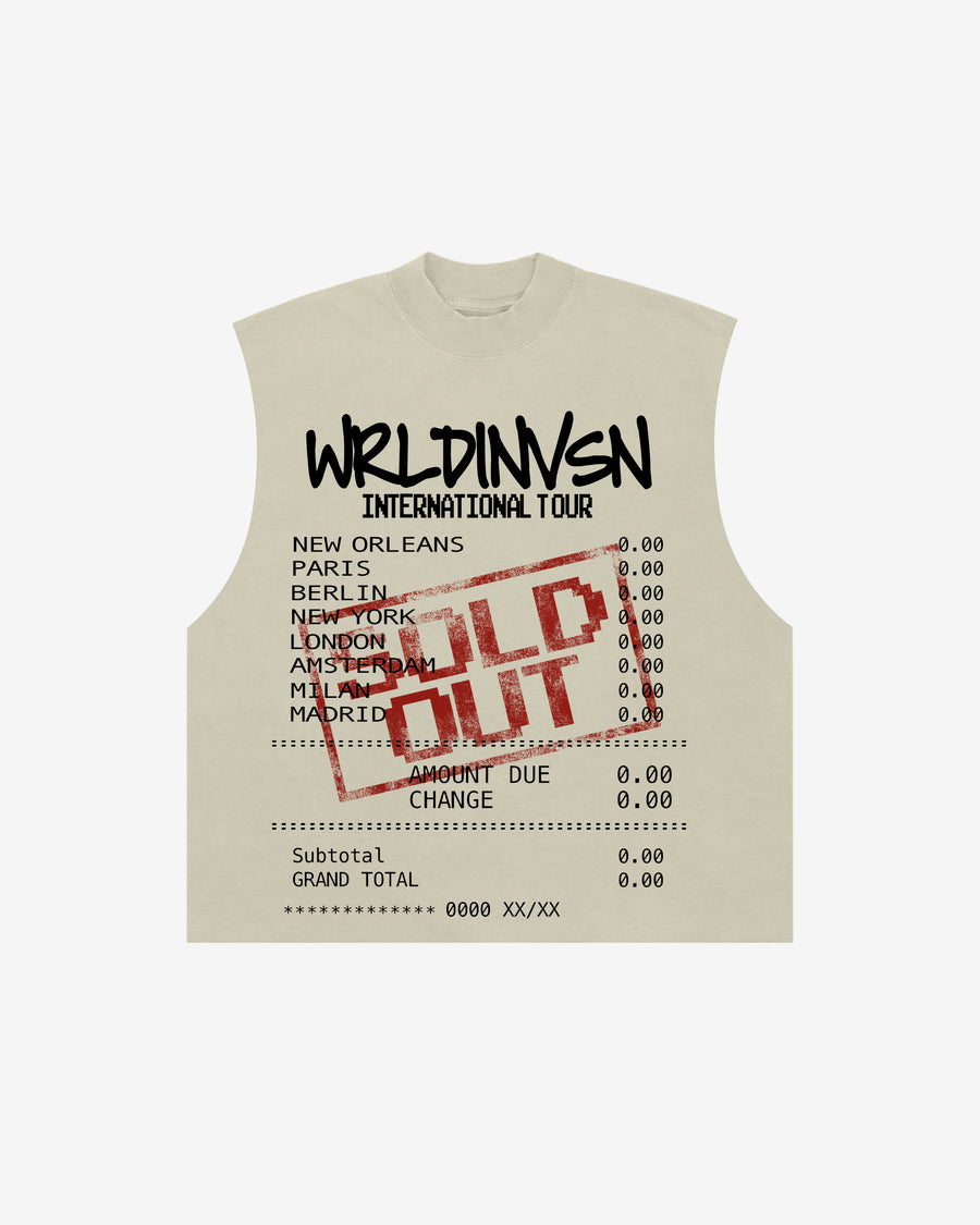“Sold Out” Cut Off Tee (Heavyweight & Oversized) [Raw Cut Bottom]