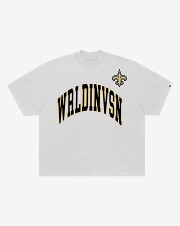 “New Orleans Saints” WRLDINVSN White Tee (Oversized) [BACKORDER]