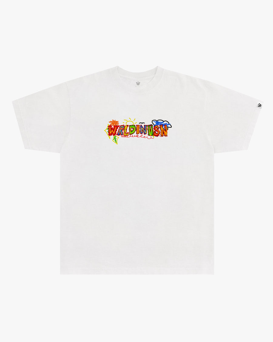 “Wake Up & Be Inspired” Tee (White/Multicolor)