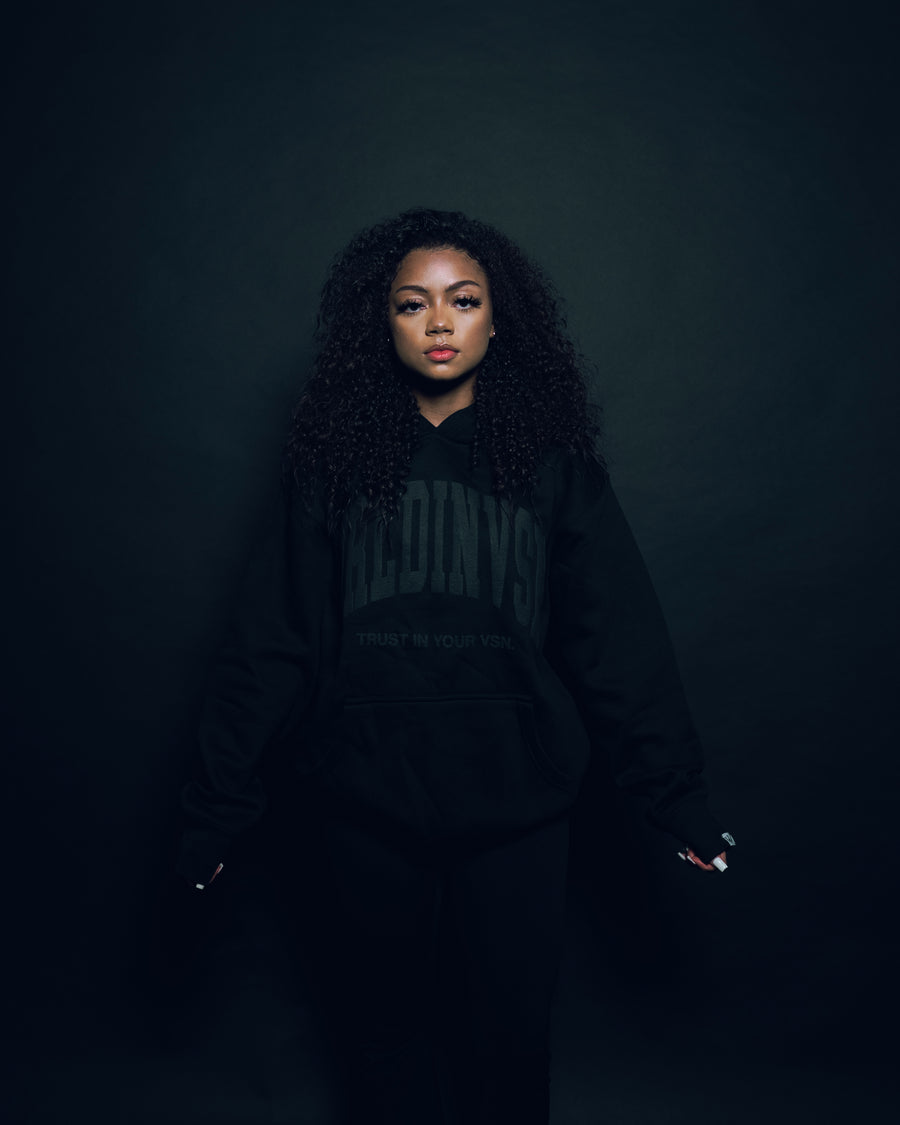 “Big Arch” Hoodie (Black/Black Puff)