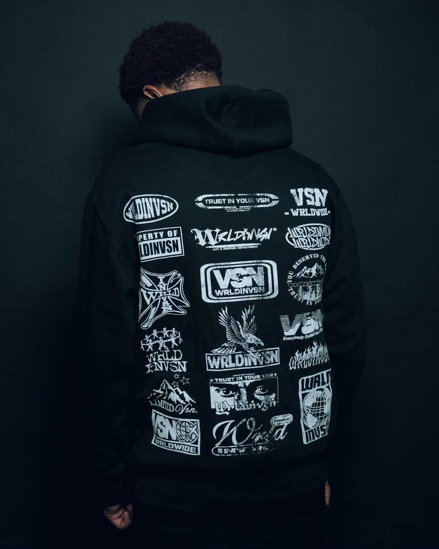 “Sponsor” Hoodie (Black/White)