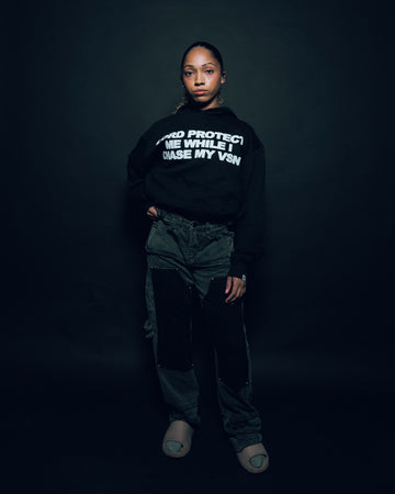 “Lord Protect Me” Hoodie (Black/White Puff)